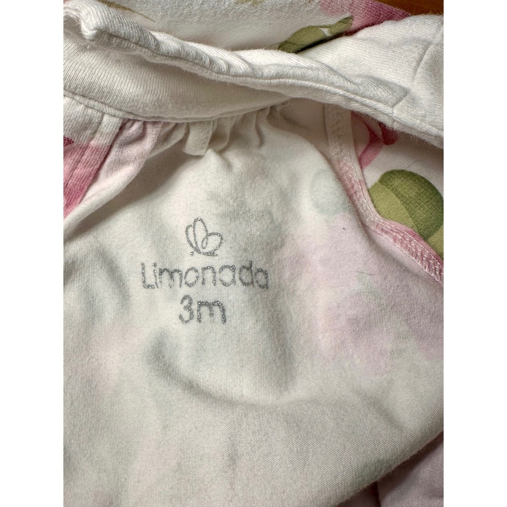 Limonada Floral Romper Baby Girls 3M White Pink Excellent Ruffled cottagecore - Picture 4 of 5